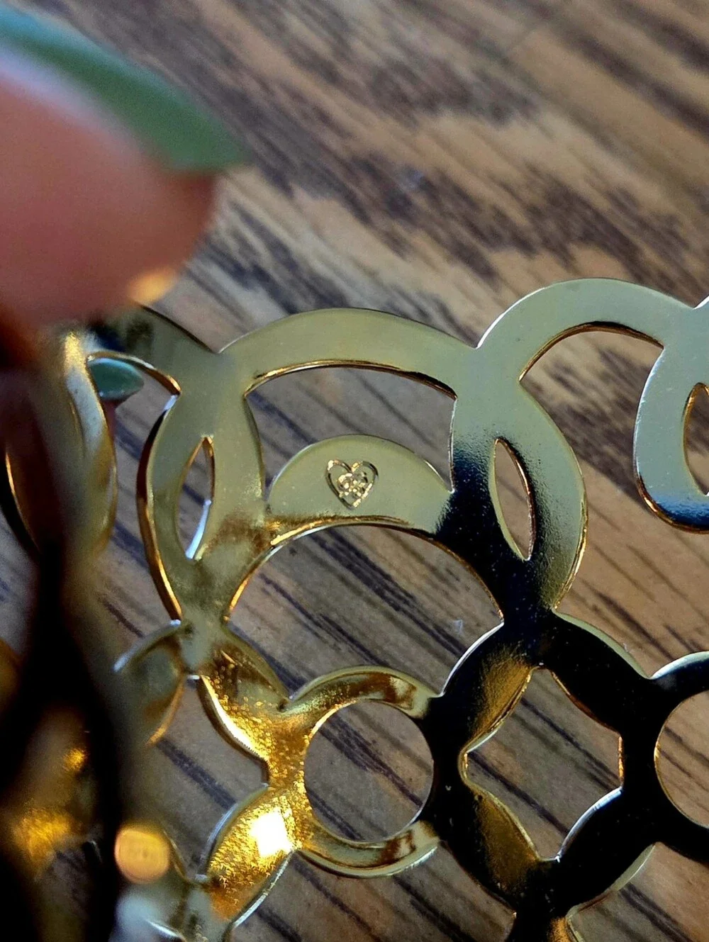 BRIGHTON "Skribbel Bangle" Gold Cut-out Wide Cuff Bracelet EVENT READY! - Picture 4 of 7